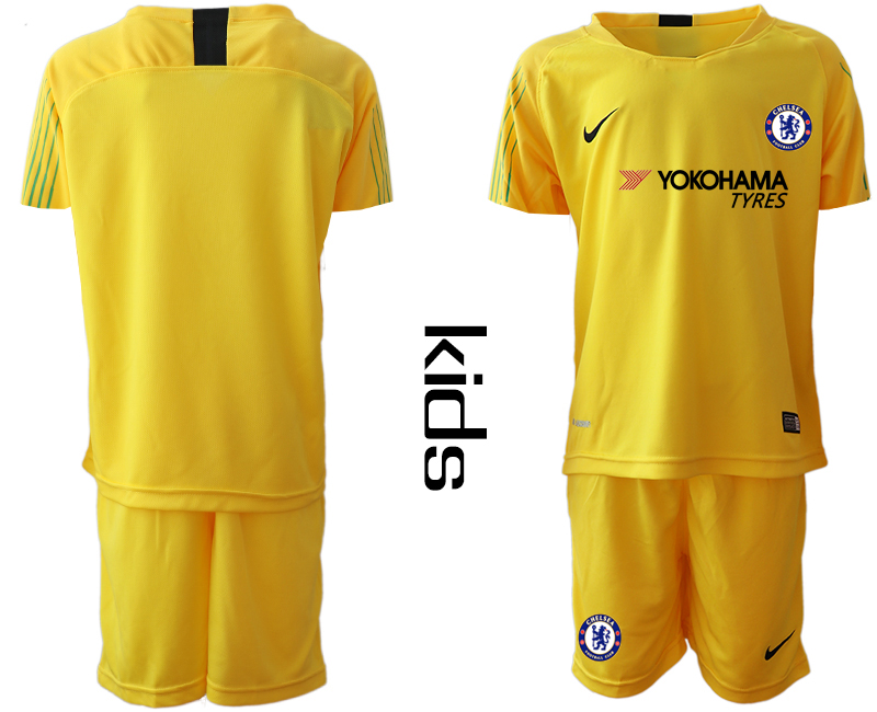 2018_2019 Club Chelsea yellow Youth goalkeeper soccer jerseys